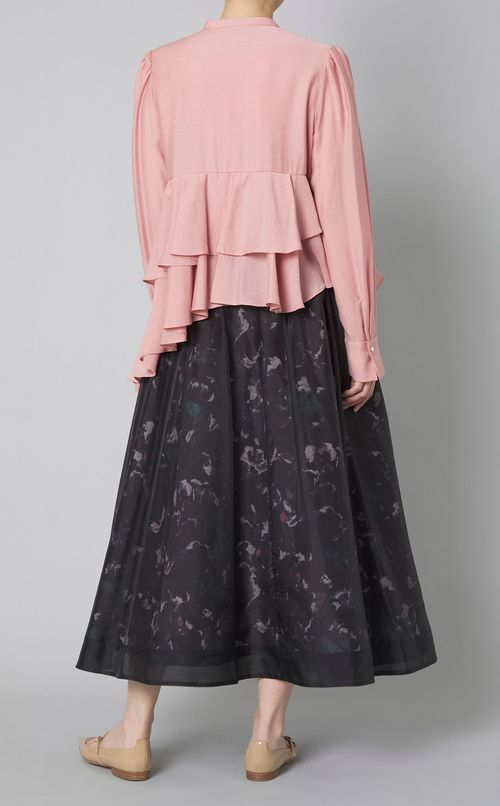 ラッフルペプラムブラウス