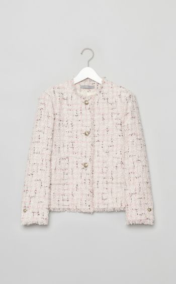 イリュームツイードノーカラージャケット