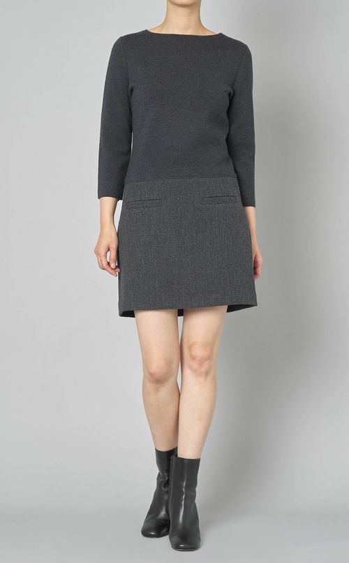 プラッシュツイードコンビミニワンピース