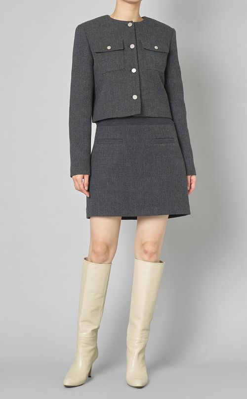 プラッシュツイードコンビミニワンピース