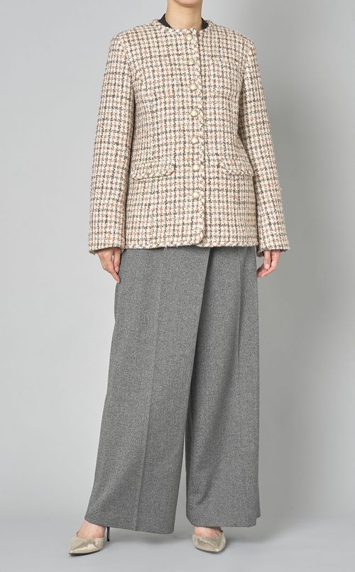 パイピングツイードジャケット