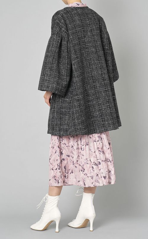 ツイードフレアコート