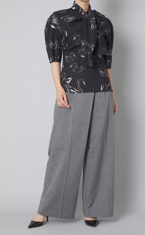 ハイウェストベルトラメパンツ