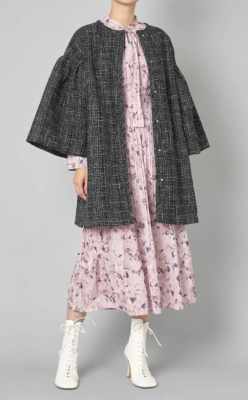 ブラードフラワーボウタイワンピース