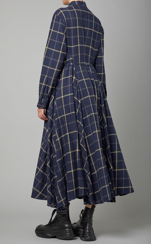 チェックフレアシャツワンピース