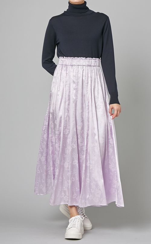 フラワープリントギャザーマキシスカート