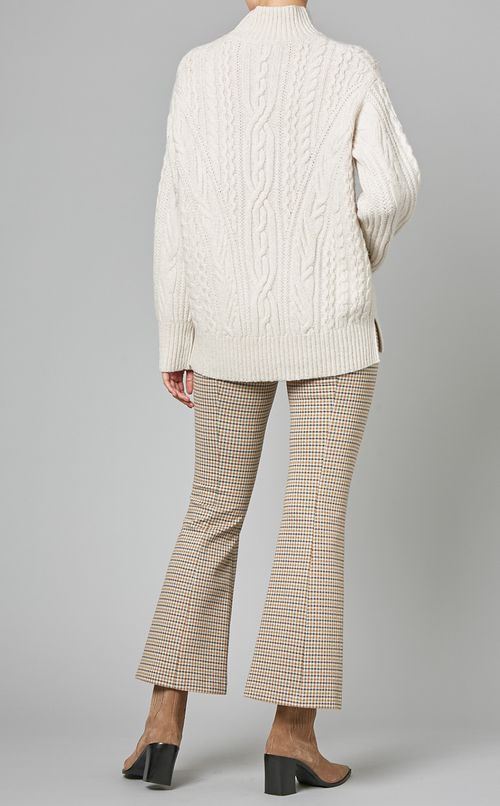 ウールカシミヤハイネックケーブルニット