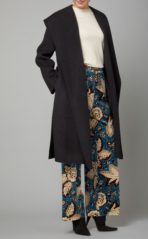 ウールカシミヤドレープフーディーコート