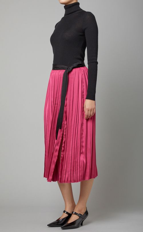 ウエストベルトプリーツスカート