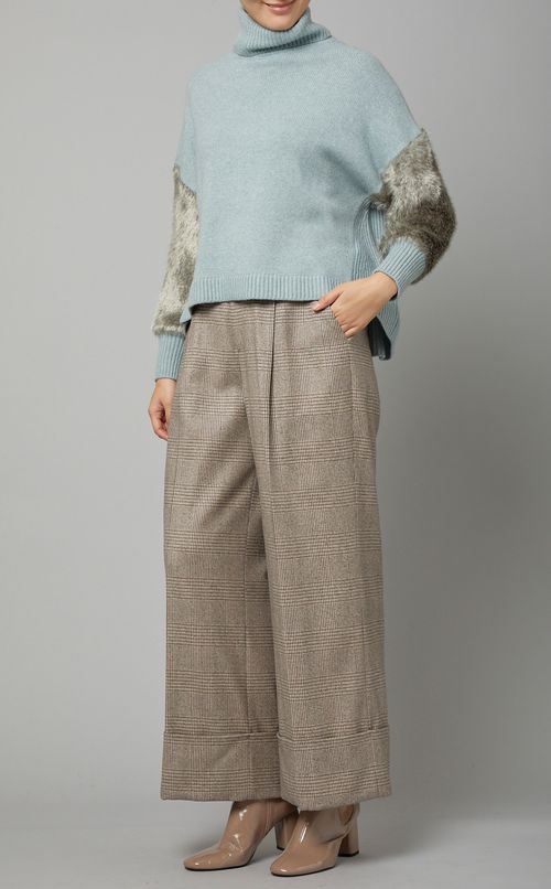 ハイネックエコファーニットプルオーバー