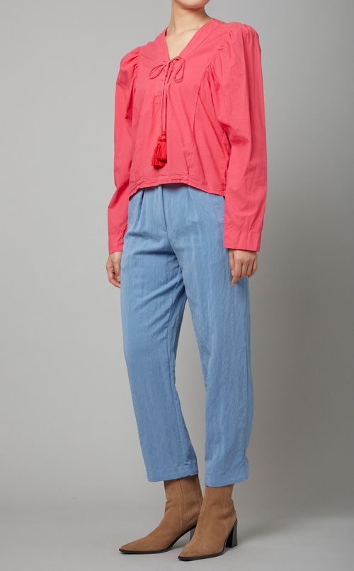 ワッシャーハイウエストシンプルパンツ