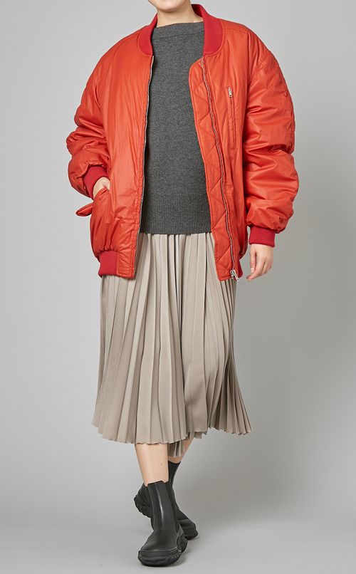 ウールボートネックロングスリーブニット