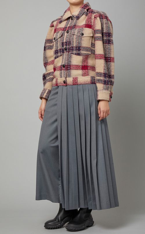 チェック柄ショートジャケット