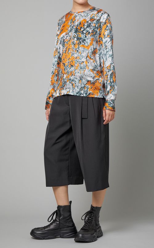 マルチカラーシルクブラウス