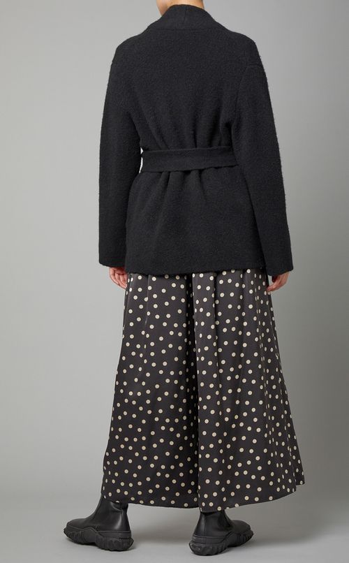 ウールノーカラーニットカーディガン