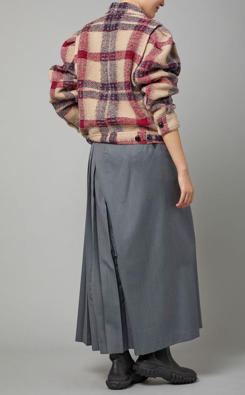 チェック柄ショートジャケット