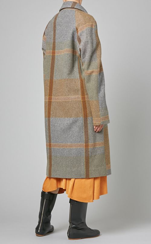 ウールチェックコート