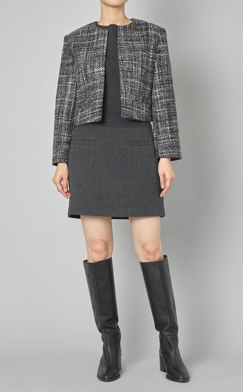 プラッシュツイードコンビミニワンピース