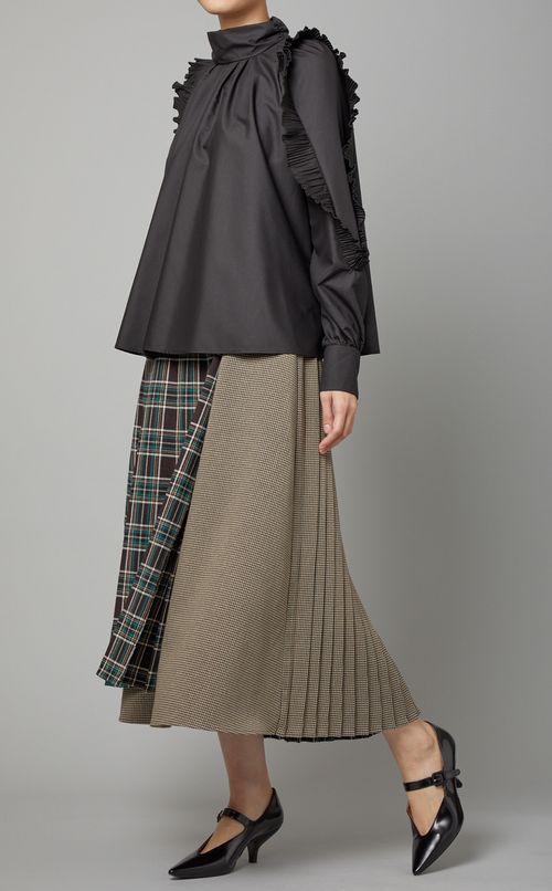 チェックコンビプリーツスカート