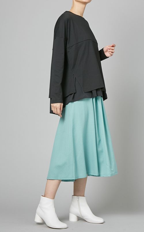 ギャザーフレアミディスカート