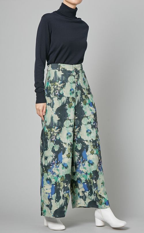 フラワープリントワイドパンツ