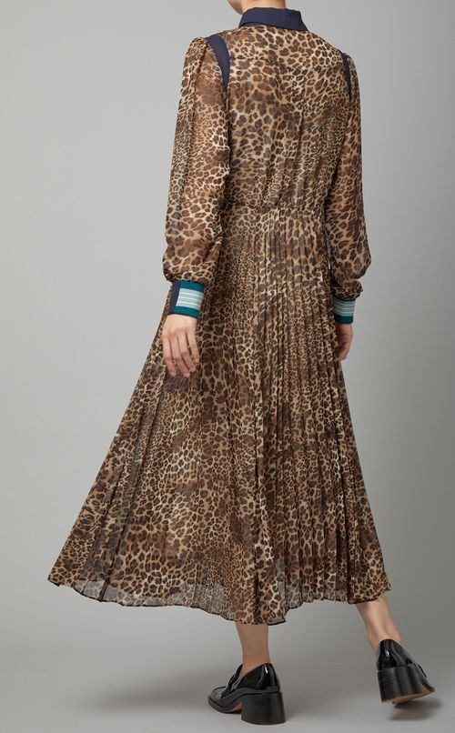 レオパードプリーツワンピース