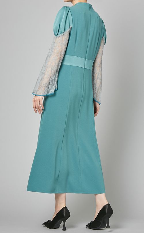 パール付レーススリーブワンピース