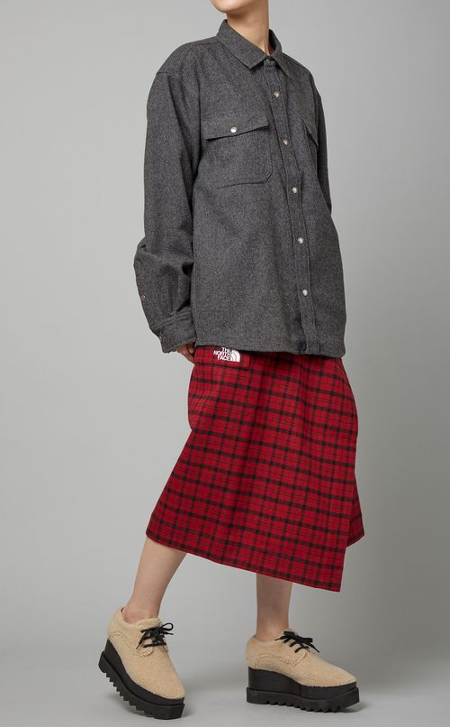 ウール混ラップスカート