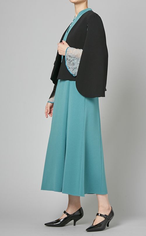 パール付レーススリーブワンピース