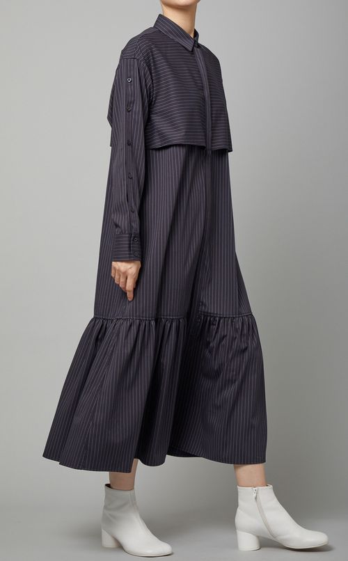 レイヤードシャツワンピース