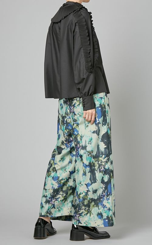 プリーツフリルブラウス