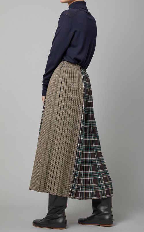 チェックコンビプリーツスカート