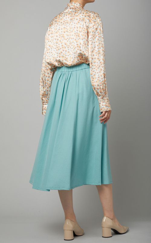 ギャザーフレアミディスカート