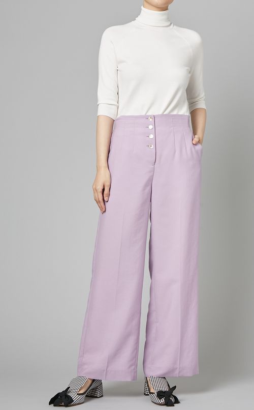 フロントボタンハイウェストパンツ