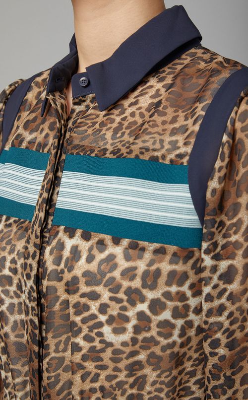 レオパードプリーツワンピース