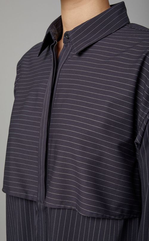 レイヤードシャツワンピース