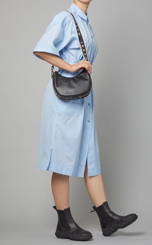 ベルト付コットンシャツワンピース