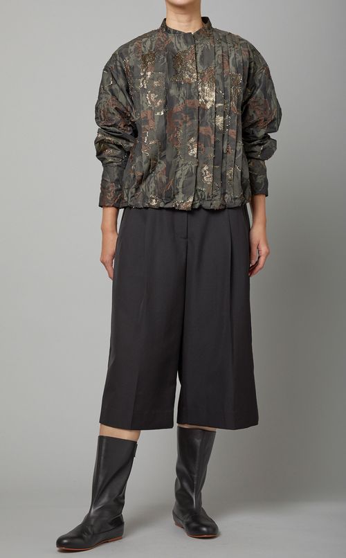 ラメジャガードブルゾン