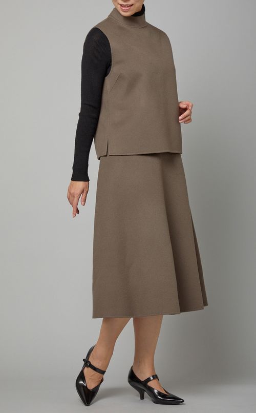 ウールダブルフェイスフレアスカート