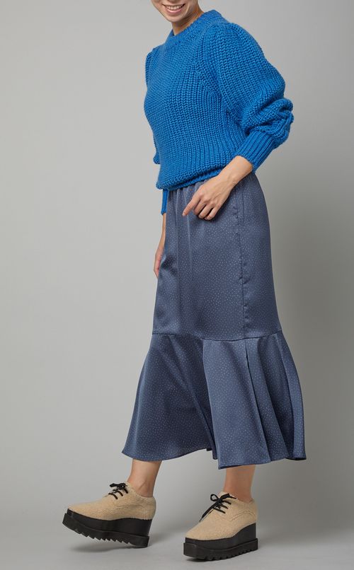 ドットプリントマーメイドスカート