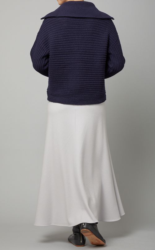 ハーフジップリブプルオーバーニット