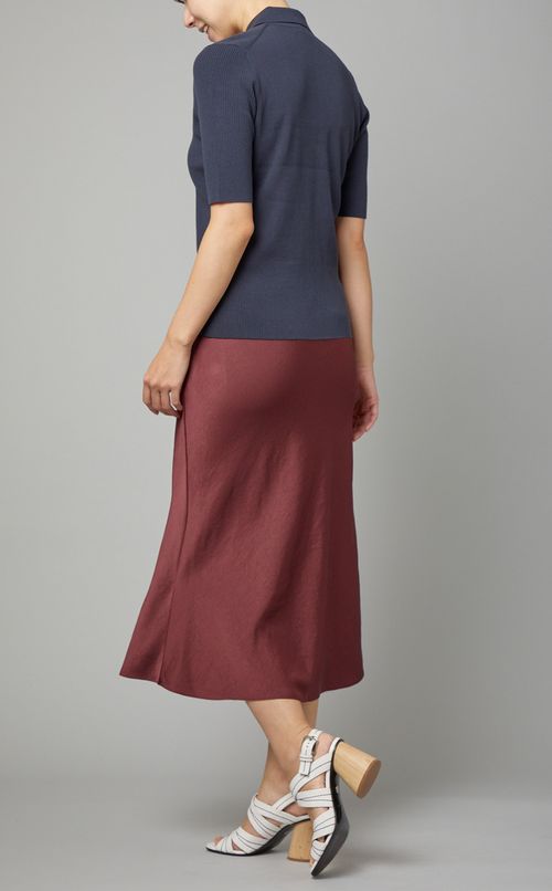 リブニットポロカーディガントップス