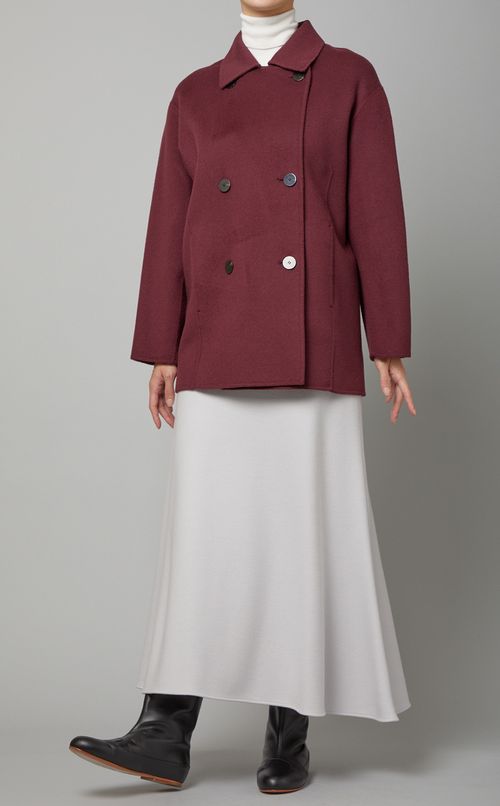 ウールカシミヤダブルフェイスピーコート