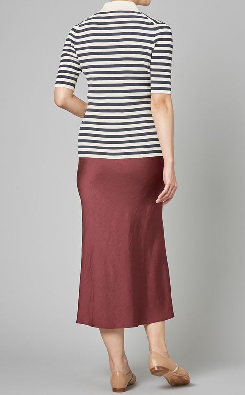 リブニットポロカーディガントップス