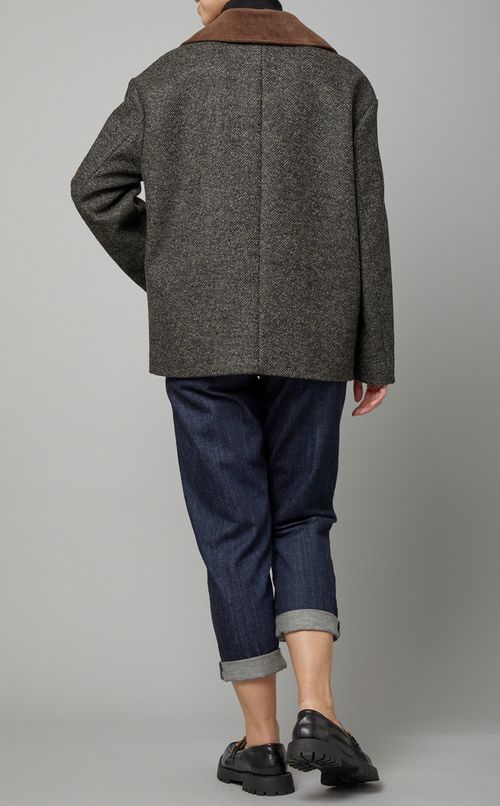 クラシカルツイード切替ピーコート