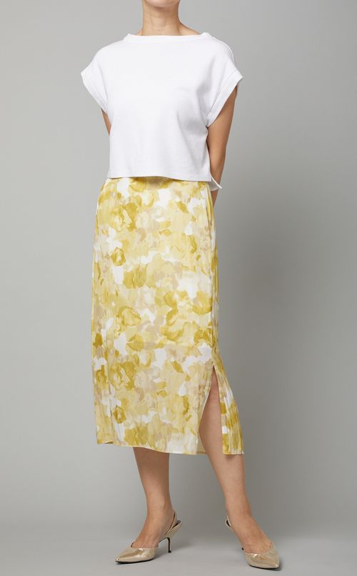 ペインティングプリントミディスカート