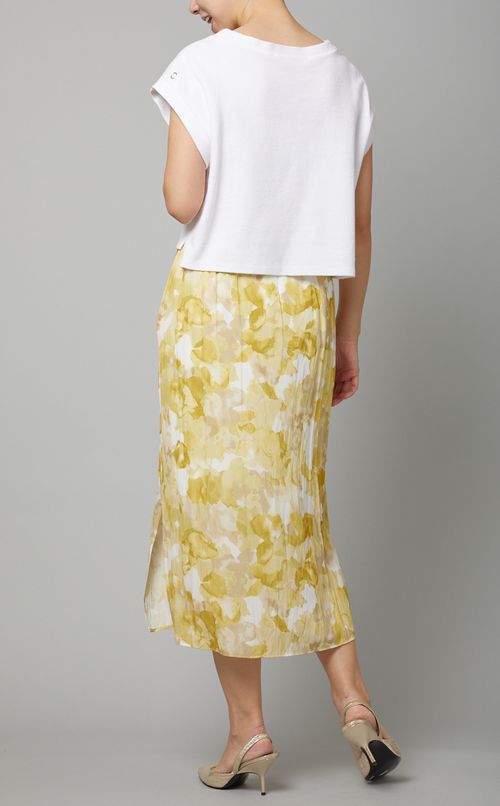 ペインティングプリントミディスカート