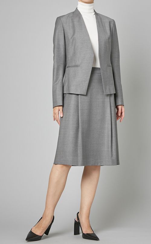 ウール混ノーカラーシングルジャケット