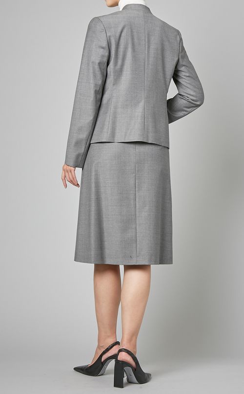 ウール混ノーカラーシングルジャケット