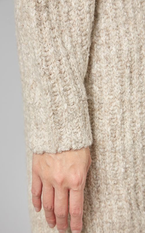 ワイドリブロングニッ卜カーディガン